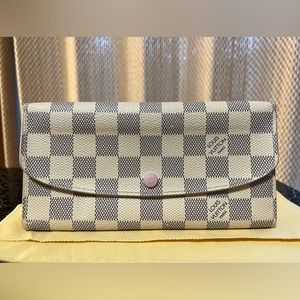 EMILIE WALLET Damier Azur Rose ***Authentic***